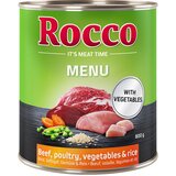  Varčno pakiranje Rocco Menu 24 x 800 g - Govedina s perutnino, zelenjavo & rižem | shoptok.hr