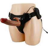 Pretty Love MARION HARNESS UNIVERZALNE NOGAVICE Z VIBRIRAJOČIM DILDO 19 CM RJAVE, (22071294) u