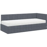  Kutni krevetni okvir s madracem s uzglavljem 2 kom. Siva Baršun | shoptok.hr