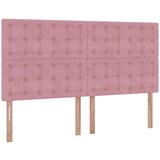 vidaXL Otomanski posteljni okvir z vzmetnicami roza 200x200cm žamet | Shoptok.si