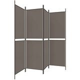 Sobna pregrada s 4 panela antracit 200 x 180 cm od tkanine | Eponuda.com