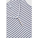 Marisse Women's T-Shirt L-Ts-4680 White_Navy | ePonuda.com