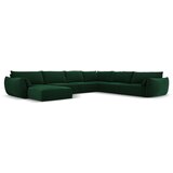 Mazzini Sofas Temno zelena žametna kotna sedežna garnitura v obliki črke "U" (desni kot) Vanda – | Shoptok.si