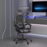  Igraća stolica od umjetne kože s osloncem za noge Crna i siva | shoptok.hr
