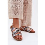 Boto Women's Flat Sandals With Golden Studs Black-White Zanira | ePonuda.com