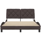  Posteljni okvir z LED brez vzmetnice temno rjav 120x200cm blago, (21793227) | Shoptok.si