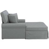  Naslonjač z krilom z blazino Svetlo siva 91 x 157 x 91 cm blago, (5000133189) | Shoptok.si
