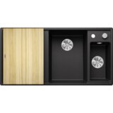Blanco pomivalno korito AXIA III 6 S InFino SILGRANIT lesena deska, BAZEN DESNO, z daljin. prim. - GRAFIT | Shoptok.si