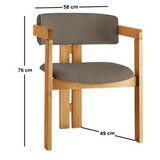 Hanah home Trpezarijska stolica 58x76x49cm Hrast-smeđa | Eponuda.ba