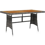 The Living Store Vrtna miza siva 130x70x72 cm poli ratan in trden akacijev les - Vrtna Miza, (21480987) | Shoptok.si