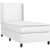  s oprugama i madracem bijeli 90 x 190 cm od umjetne kože | shoptok.hr