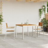 vidaXL set od 3 dijela za blagovanje u vrtu od čvrstog drva bagrema, vanjski stol za blagovanje 90x90x74.5 cm od čvrstog drveta bagrema, stolići za vrt 2 komada od čvrstog drveta bagrema i metala | shoptok.hr