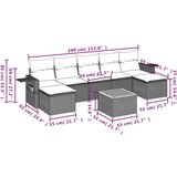  8-dijelni set vrtnih sofa od poliratana s jastucima bež | shoptok.hr