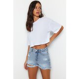 Trendyol Shorts - Blue - High Waist | ePonuda.com