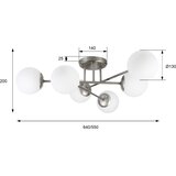  Plafonski luster MALENA 6xE14/5W/230V mat hrom/bela | Eponuda.com