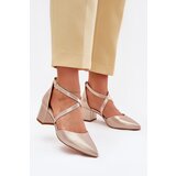 Sergio Leone Heels Made Of Eco Leather Gold SK830 | Shoptok.si