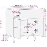vidaXL Nočna omarica večbarvno 50 x 33 x 60 cm Masiven les manga | Shoptok.si