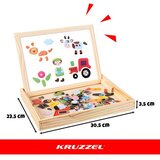 Kruzzel dvostrana magnetska ploča za crtanje sa 108 magneta u drvenoj kutiji | shoptok.hr