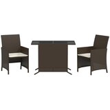  3-dijelni bistro set s jastucima smeđi od poliratana | Eponuda.com