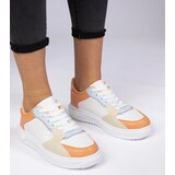 Gemre White and orange sports sneakers made of eco-leather Lavilia | shoptok.hr