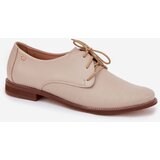 Zazoo Women's Leather Elegant Lace-Up Shoes 4238 Beige | Shoptok.si
