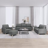 vidaXL Sedežna garnitura 4-delna z blazinami temno sivo blago | Shoptok.si