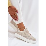 EVENTO Womens Leather Sneakers On Platform Beige Velarria | Shoptok.si
