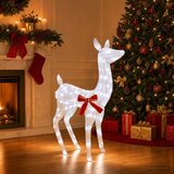  3D Božićni irvas LOVIISA 110 LED lampica Hladno bijela - Bijela tkanina 70 x 26 x 100 cm | shoptok.hr