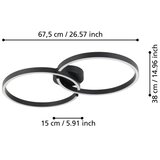 Eglo Stropna lampa LED 19.5W 2400LM RGB-W s daljinskim 68x38 cm Amandolo crno-bijela | shoptok.hr