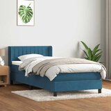 Box spring postelja z vzmetnico temno modra 80x220 cm žamet, (21791735) | Shoptok.si