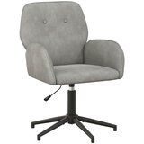 vidaXL Okretna Radna stolica - Uredska stolica 54 x 55 x 90 cm Svjetlosiva Baršun - Svjetlosiva | shoptok.hr