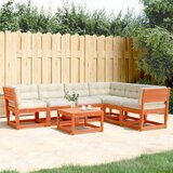  6-dijelni set vrtnih sofa s jastucima voštano smeđi od borovine | shoptok.hr