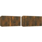 vidaXL Viseča TV omarica 2 kosa dimljen hrast 60x30x30 cm, (20734581) | Shoptok.si