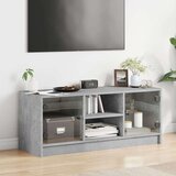 vidaXL TV omarica s steklenimi vrati betonsko siva 102x37x42 cm | Shoptok.si