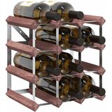 Stalak za vino za 12 boca smeđi od masivne borovine | shoptok.hr