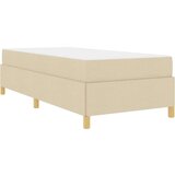 vidaXL Postelja z vzmetnico Črna in rjava in bela 80 x 200 cm blago | Shoptok.si