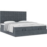 vidaXL Otomanski posteljni okvir z vzmetnicami siv 160x200 cm žamet, (21607713) | Shoptok.si