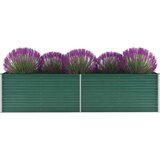 vidaXL Visoka greda iz pocinkanega jekla 320x80x77 cm zelene barve cene