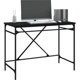  Radni stol crni 100 x 50 x 75 cm konstruirano drvo i željezo | shoptok.hr