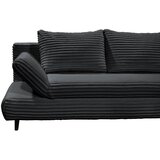 MID.YOU ZOFA S POSTELJNO FUNKCIJO, črna tekstil | Shoptok.si