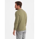 Ombre Longsleeve męski z printem w kształcie kieszonki - oliwkowy | Shoptok.si