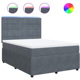 vidaXL Box spring postelja z vzmetnico temno siva 160x200 cm žamet, (21309131) Cene