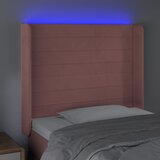 LED uzglavlje ružičasto 93x16x118/128 cm baršunasto | shoptok.hr