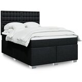 vidaXL Krevet s oprugama i madracem crni 140 x 190 cm od tkanine | shoptok.hr