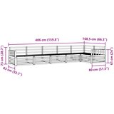  Set vanjskih sofa 6 kom. Prirodna Smeđa 406 x 168,5 x 73 cm | shoptok.hr