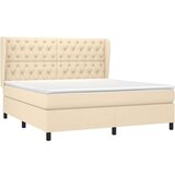  Krevet s oprugama i madracem krem 160x200 cm od tkanine | shoptok.hr