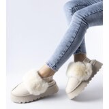 Gemre Light beige insulated slippers with elastic Sangro | Shoptok.si