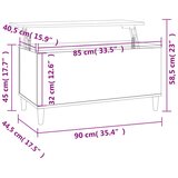  Stolić za kavu bijeli 90 x 44 5 x 45 cm od konstruiranog drva | shoptok.hr