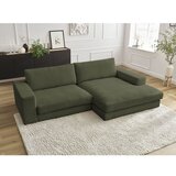 Bobochic Paris Zelena kotna sedežna garnitura iz rebrastega žameta (desni kot/z ležalnikom) Leonard – | Shoptok.si