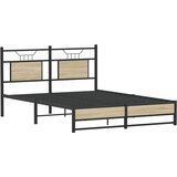  Posteljni okvir brez vzmetnice hrast 137x190 cm inženirski les, (21829235) | Shoptok.si